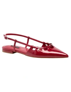 Nine West Harra Slingback Flat in Red