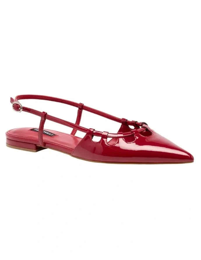 Nine West Harra Slingback Flat in Red