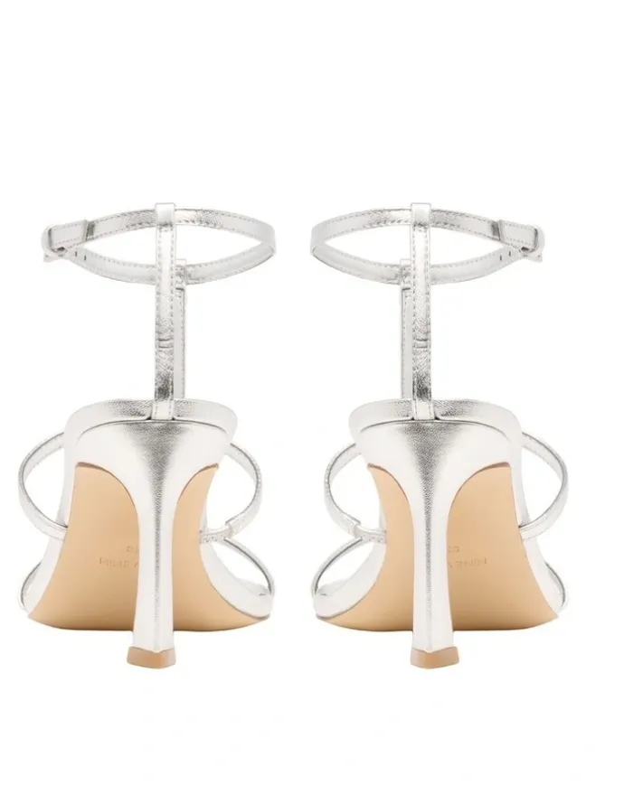 Nine West Pinila Heeled Sandal in Silver