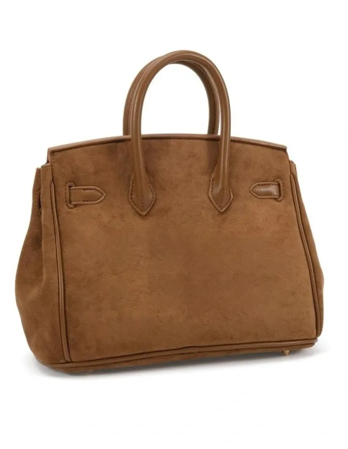 Novo Shoes ADORA top-handle satchel - Caramel Suede.