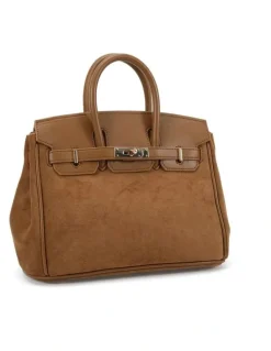 Novo Shoes ADORA top-handle satchel - Caramel Suede.
