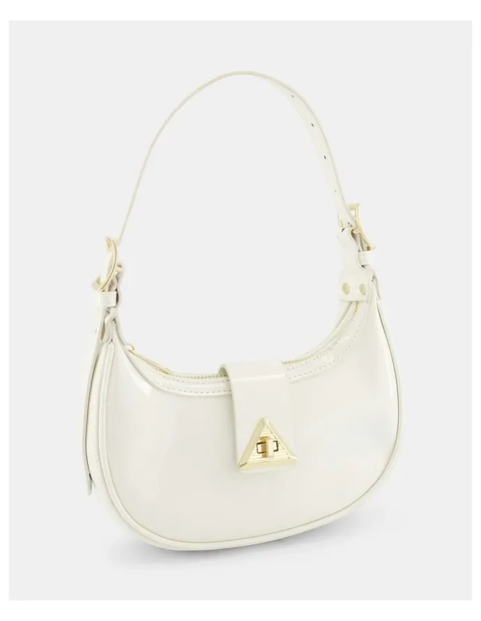 Novo Shoes Aerys Shoulder Bag in White Patent