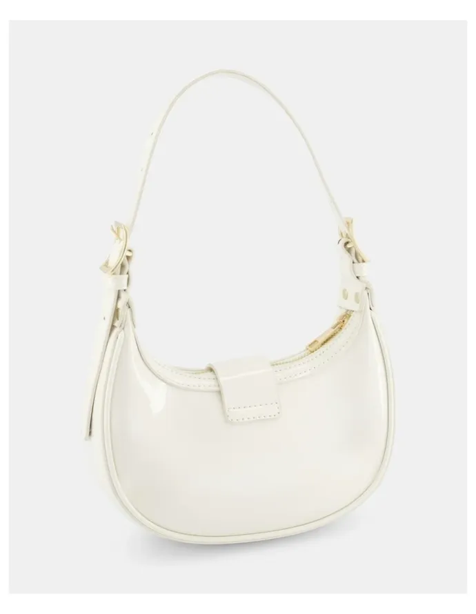 Novo Shoes Aerys Shoulder Bag in White Patent