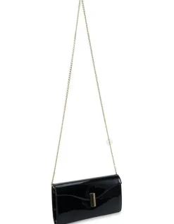 Novo Shoes Alysse Clutch in Black Patent