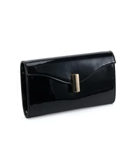 Novo Shoes Alysse Clutch in Black Patent