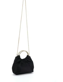 Novo Shoes Amori Handbag in Black Satin