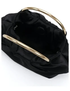 Novo Shoes Amori Handbag in Black Satin