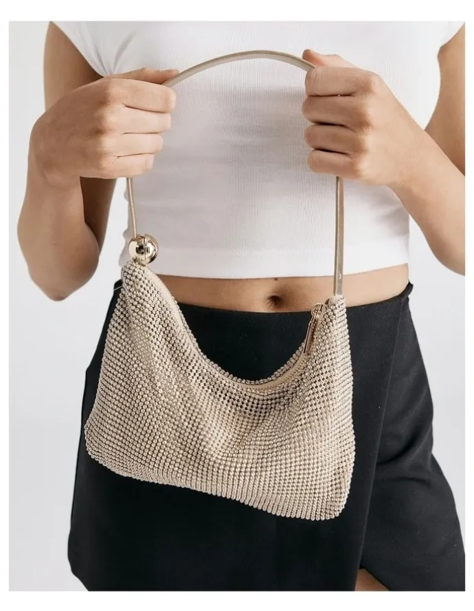 Novo Shoes Auralias Top Handle Bag in Gold