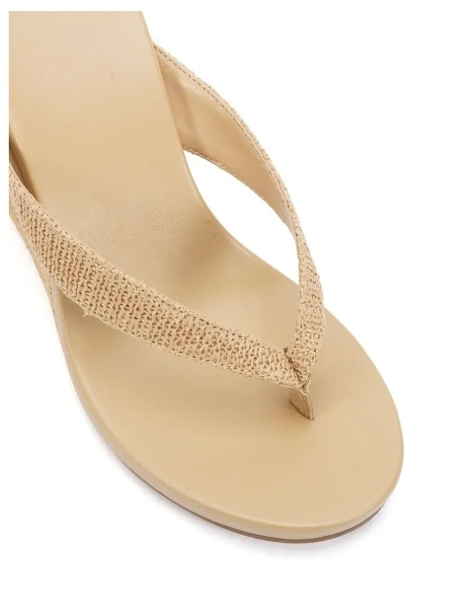 Novo Shoes BACI Raffia wedge thong sandal - 7.8cm platform