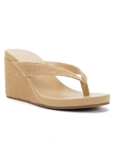 Novo Shoes BACI Raffia wedge thong sandal - 7.8cm platform