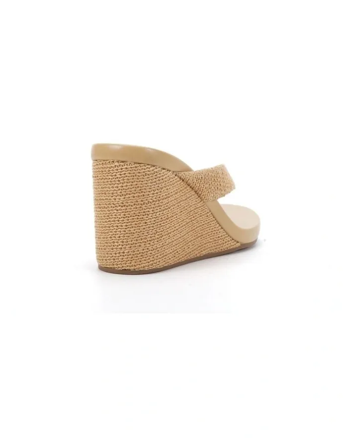 Novo Shoes BACI Raffia wedge thong sandal - 7.8cm platform