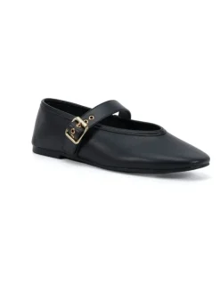 Novo Shoes Cade Ballet Flats in Black Smooth