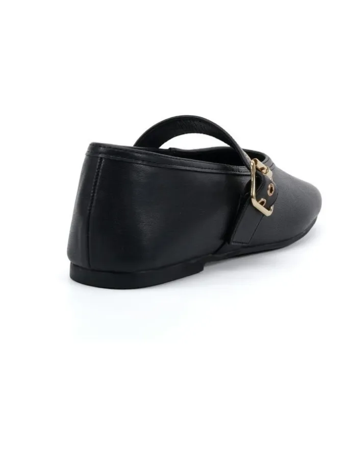 Novo Shoes Cade Ballet Flats in Black Smooth