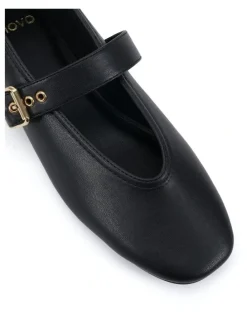 Novo Shoes Cade Ballet Flats in Black Smooth
