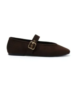 Novo Shoes Cade Ballet Flats in Espresso Suede