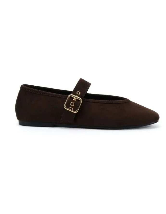 Novo Shoes Cade Ballet Flats in Espresso Suede