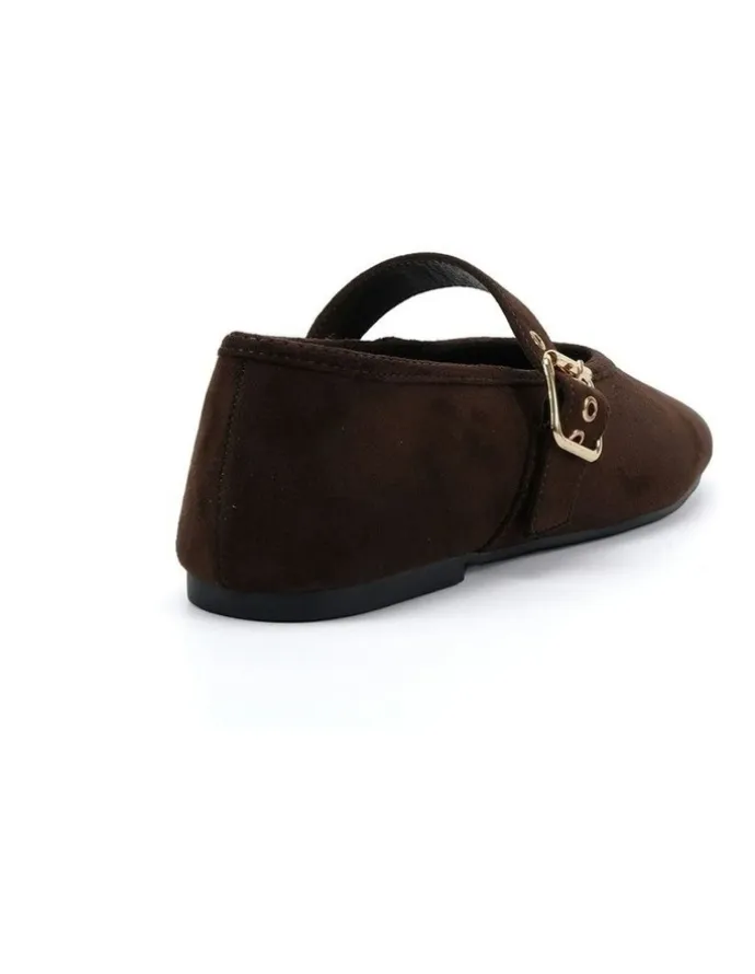 Novo Shoes Cade Ballet Flats in Espresso Suede