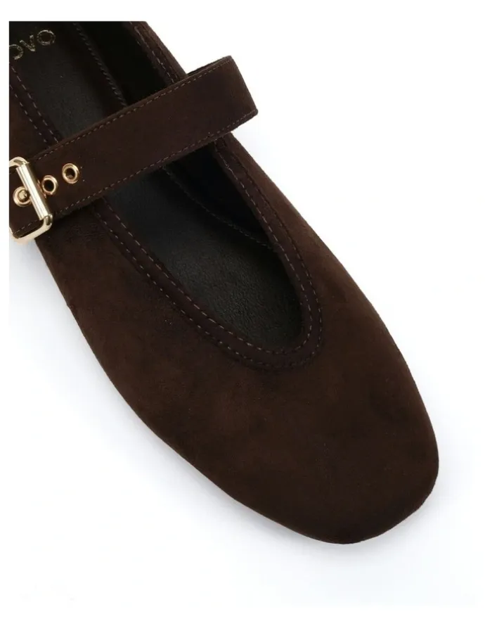 Novo Shoes Cade Ballet Flats in Espresso Suede
