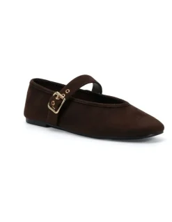 Novo Shoes Cade Ballet Flats in Espresso Suede