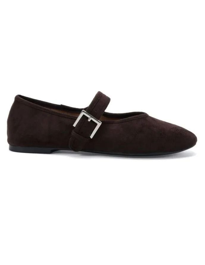 Novo Shoes CANELO Mary Jane Ballet Flat - Espresso Suede