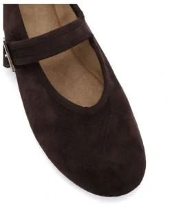 Novo Shoes CANELO Mary Jane Ballet Flat - Espresso Suede