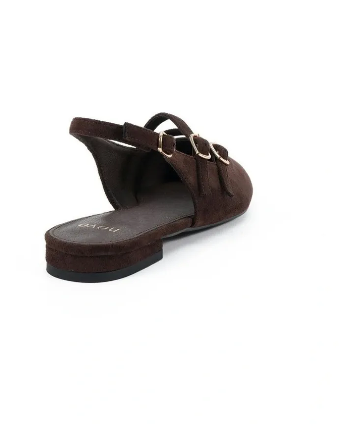Novo Shoes Canny Flats in Espresso Suede
