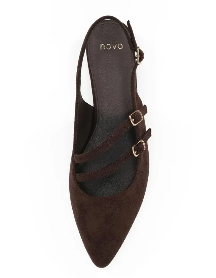 Novo Shoes Canny Flats in Espresso Suede