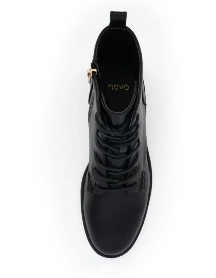 Novo Shoes Darrell Heeled Boots in Black