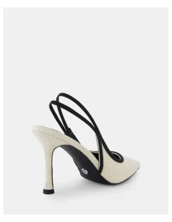 Novo Shoes Ianthe Slingback Court Heels in Linen