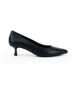 Novo Shoes Inessa Court Heels in Black Smooth