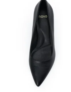 Novo Shoes Inessa Court Heels in Black Smooth
