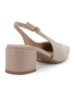 Novo Shoes Ivoree Block Court Heels in Nude Patent