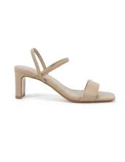 Novo Shoes LASSO - Neutral Smooth strappy block heel sandal