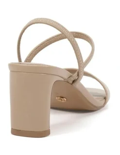 Novo Shoes LASSO - Neutral Smooth strappy block heel sandal