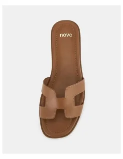 Novo Shoes Sachie Slides in Caramel