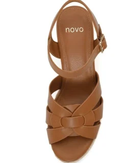 Novo Shoes Wealthy Wedges Sandal in Caramel