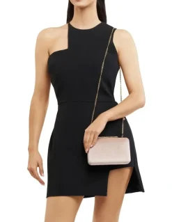 Olga Berg Bess Velvet Clutch Bag in Natural