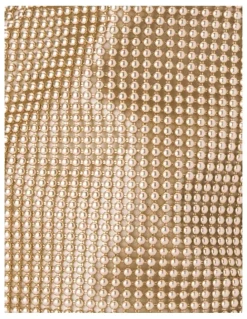 Olga Berg Bianca Ball Mesh Top Handle Bag in Gold