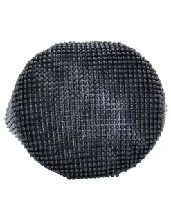 Olga Berg Bianca Ball Mesh Top Handle Bag in Black