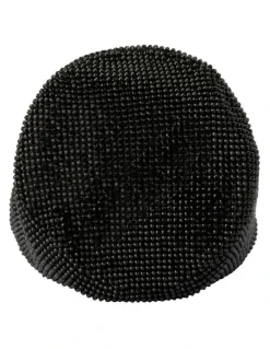 Olga Berg Ellie Crystal Mesh Top Handle Bag in Black