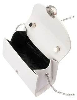 Olga Berg Hux Clutch Bag in White