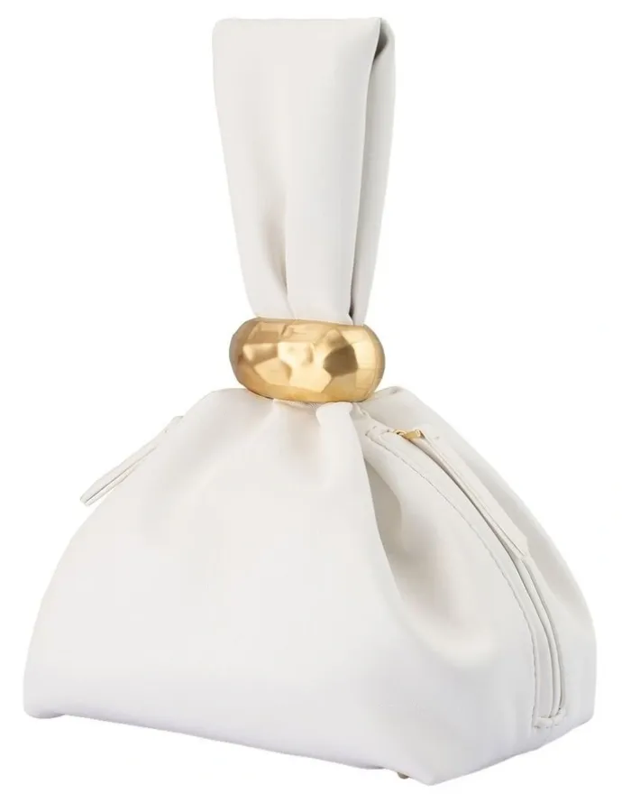 Olga Berg Lenni Clutch Bag in White