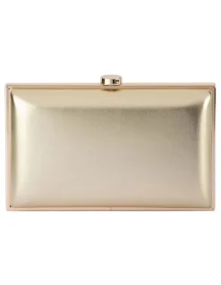 Olga Berg Lucy Metallic Clutch Bag in Gold