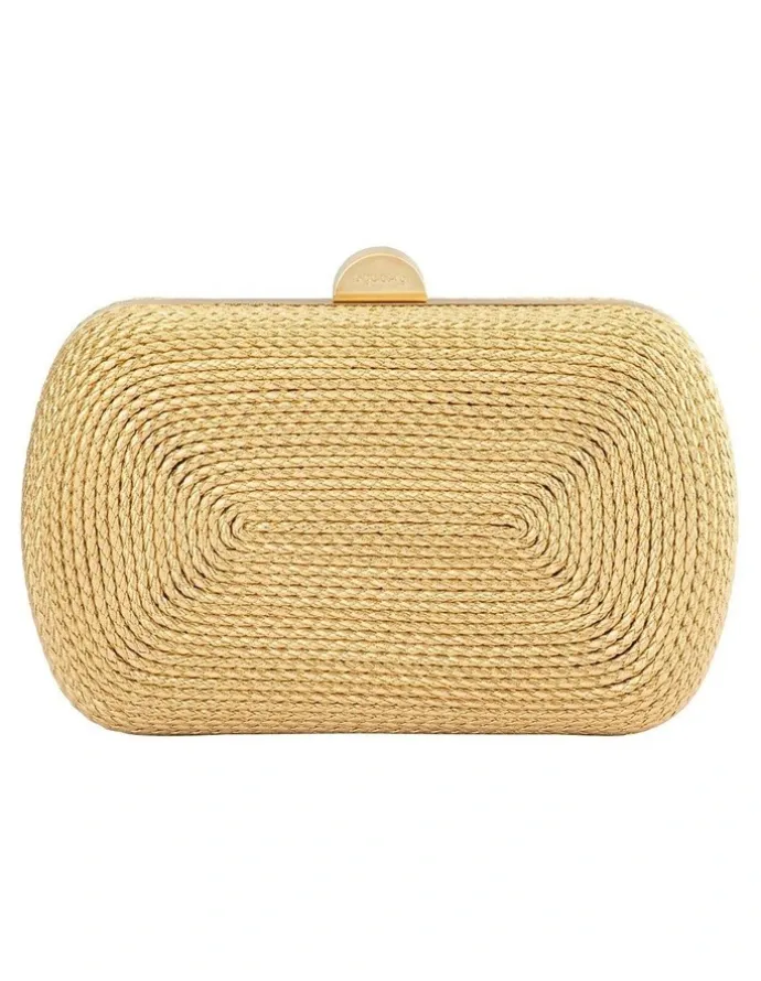 Olga Berg Martina Metallic Coiled Clutch in Gold