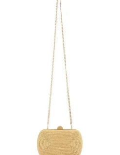 Olga Berg Martina Metallic Coiled Clutch in Gold