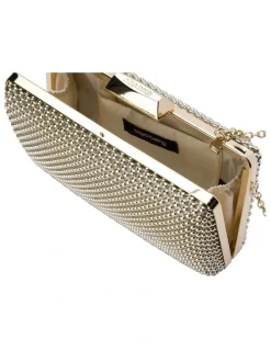 Olga Berg Natasha Ball Mesh Clutch in Gold