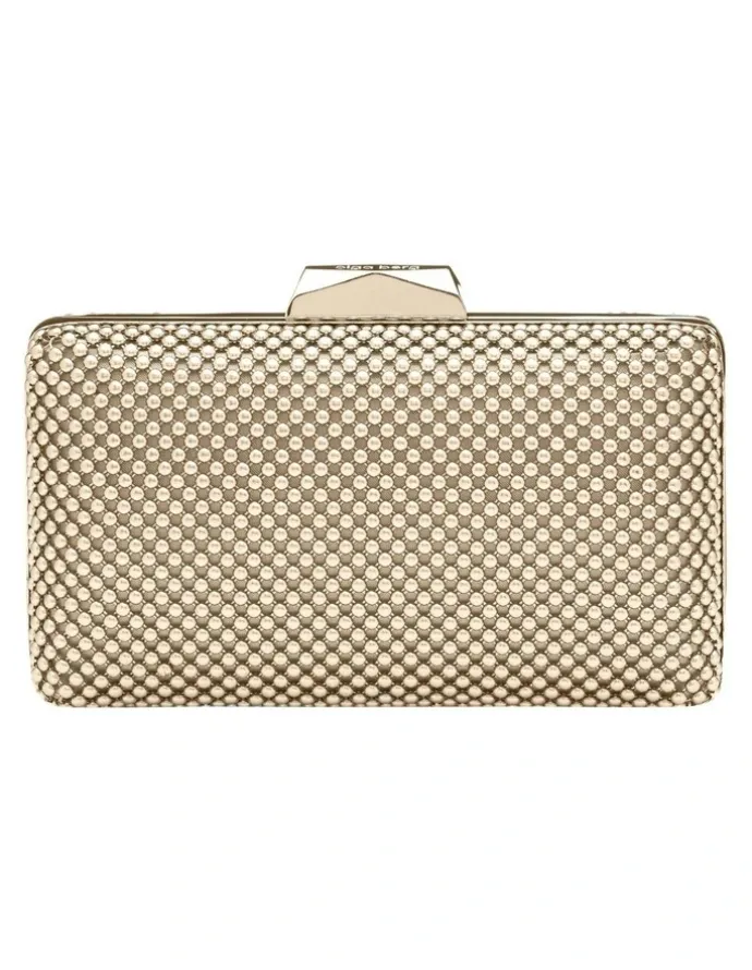 Olga Berg Natasha Ball Mesh Clutch in Gold