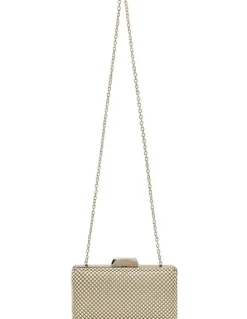 Olga Berg Natasha Ball Mesh Clutch in Gold