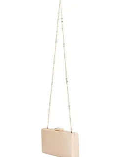 Olga Berg Precious Metallic Clutch in Champagne