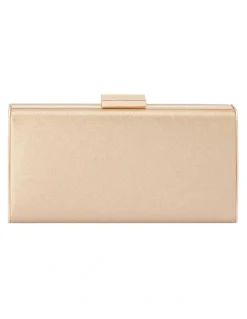 Olga Berg Precious Metallic Clutch in Champagne